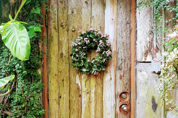 Summer Door Wreath made with dried materials