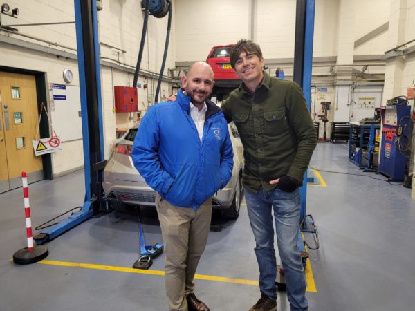 Simon Reeve at Cornwall College Camborne for BBC documentary